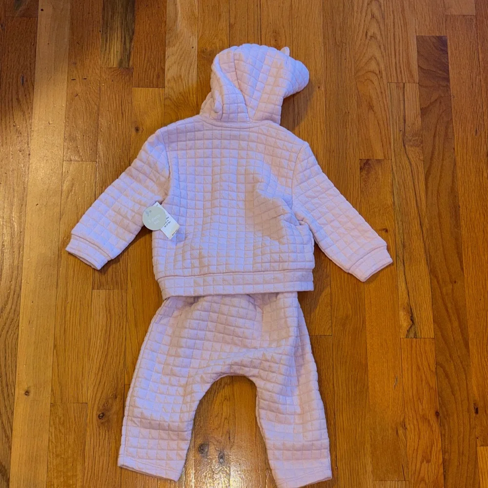 Baby Gap Blush Pink Quilted Baby 2 Piece Girl’s Outfit 12-18 m New
